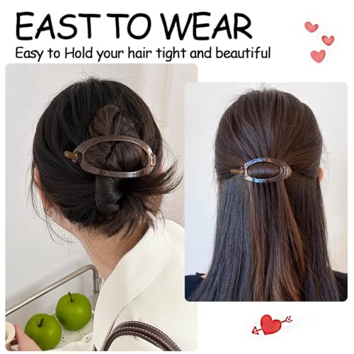 Ainvhh 10 Pcs French Oval Hair Clips For Women, Plastic Bun Ponytail Curved Hair Claw Clips Alligator Hair Barrettes Volume No Slip Grip Strong Hold Banana Hair Clamps Jaw Clips Styling Hair Accessories thumb #5