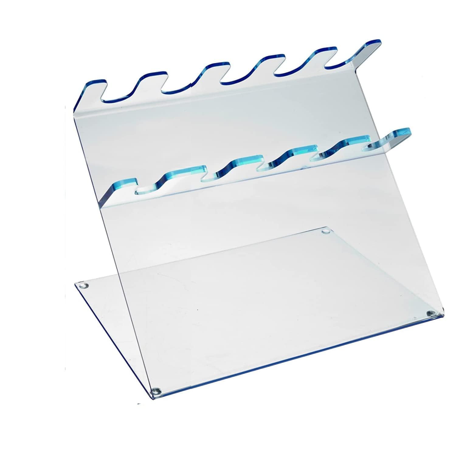 Acrylic Laboratory Micropipette Stand, Z-Shaped, 5 Vertical Slots, Transparent