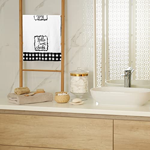 2 Pieces Buffalo Plaid Hand Towels Farmhouse Hand Towel For Bathroom Black White Bath Towels Funny Buffalo Plaid Hand Towels Bathroom Decor For Bathroom Kitchen Farmhouse Restroom (Classic Style) #TOP1