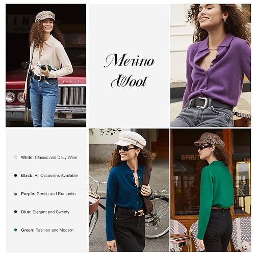 Womens Wool Cashmere Cardigan Sweaters Fall Elegant Soft Tops Lightweight Cardigans Casual Button Down Knit Sweater2