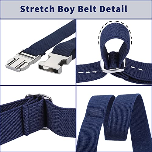 Kajeer Boy Kids Belt,Elastic Belts Easy Clasp Adjustable Child Zinc Alloy Buckle Youth Belt for Boys Girls(2 PCS)4