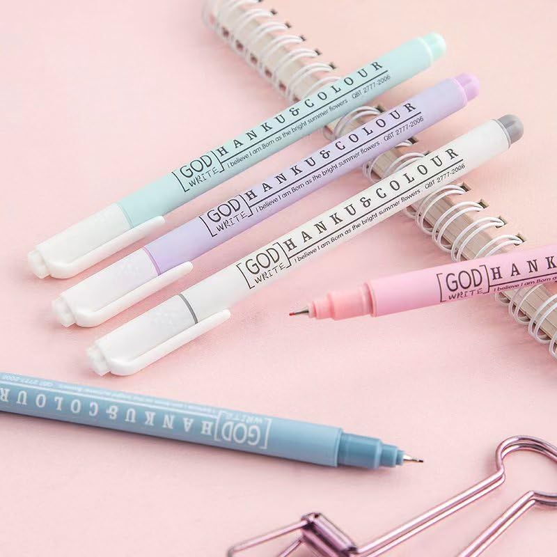 HANKU Farbige Fineliner, 0,38 mm feine Spitze, 8 Farben, feine Spitze, Bibeljournaling-Planer, Mikrostifte-Set zum Schreiben, Zeichnen, Notizen, Bullet Journaling
