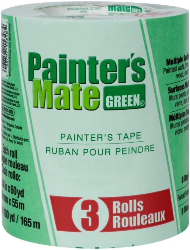 Painter's Mate Green Painter's Tape, 1.88 Inches x 60 Yards, 3 Pack (240456)