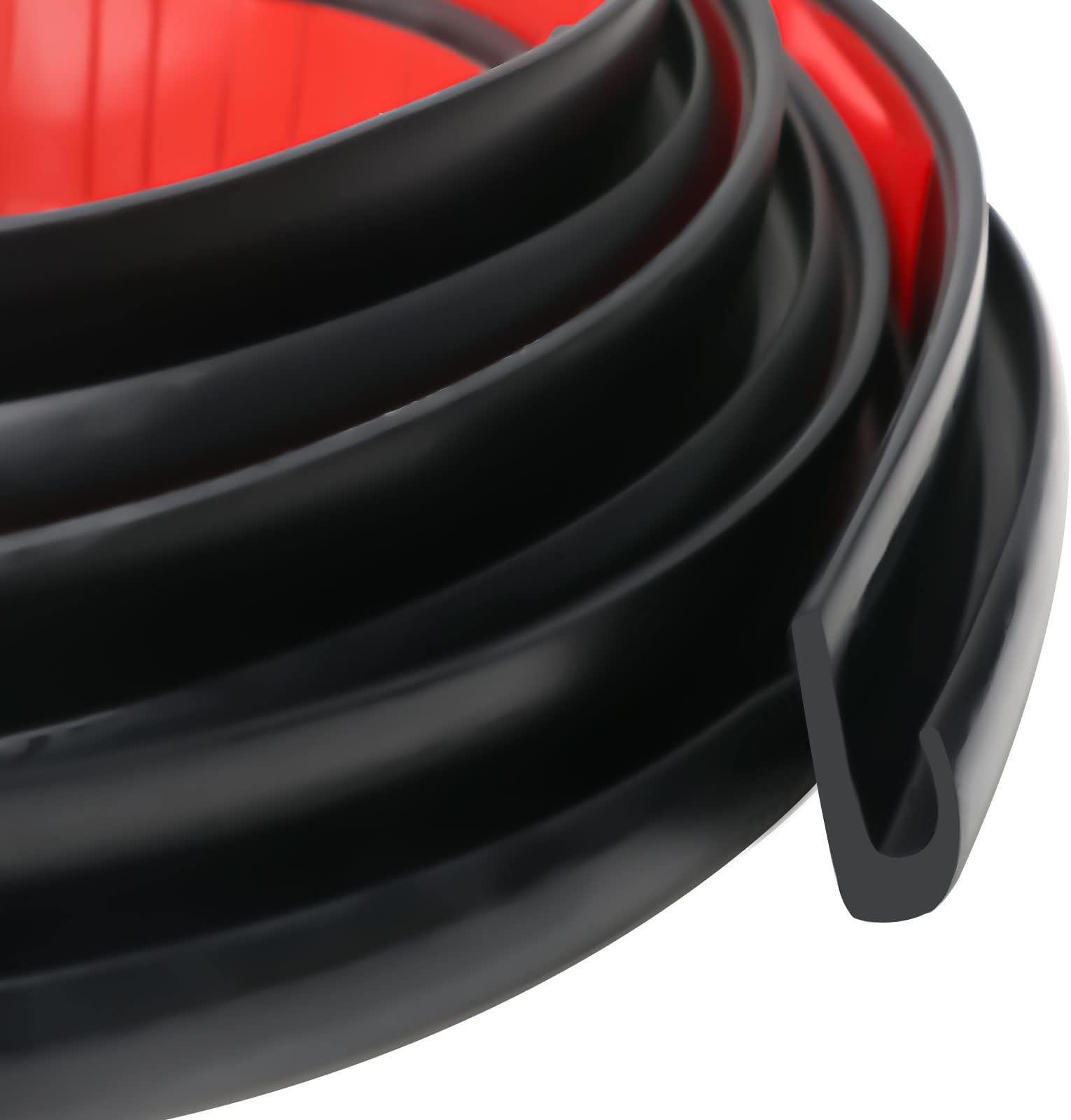 RV Rain Gutter 1/2 ”Height, 26’Length Plastic Drip Rail PVC Rain Strip Roof Rain Diverter, Drip Rail Molding Adhesive Backing, Flexible J Shape RV Trim Molding for Car Van Door Motorhome