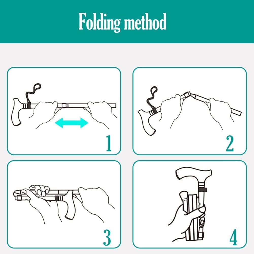 Muletas Bastón médico con Correa para la muñeca para Hombres y Mujeres Bastón Plegable de Aluminio de Altura Ajustable Muleta de Viaje Liviana para Personas Mayores Muletas para Caminar