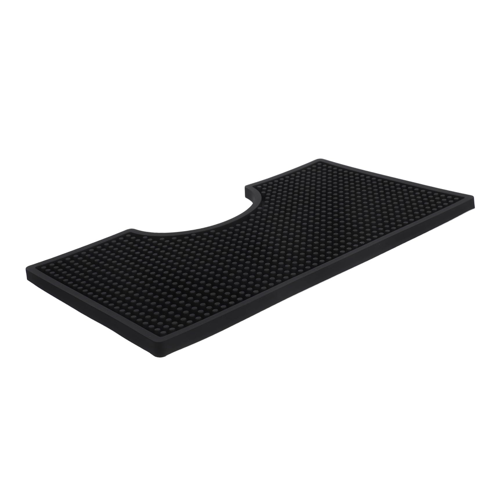 Tappetino Bar in Gomma Nero per Torre Birra, 30, 4x17, 8x2 Cm | Pvc Spesso, Forma Irregolare, Antiscivolo e Resistente al Calore, 1 Pezzo 3 Tappi