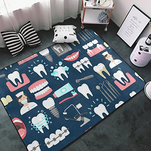 Soft Teeth Dental Area Rug 60x39 Home Decor Carpet