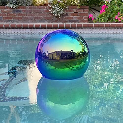 Lily's Home Gazing Globe Mirror Ball In Rainbow Stainless Steel - 12 Inch #TOP2
