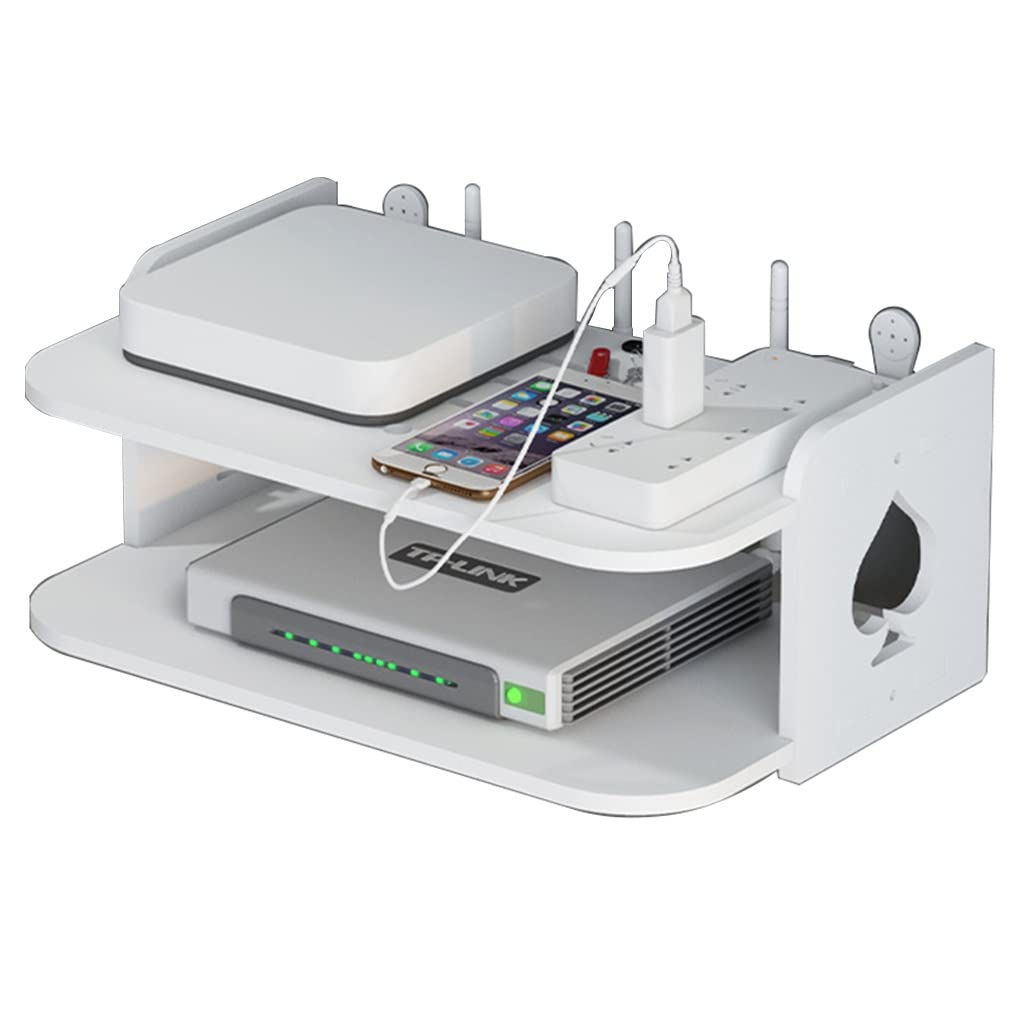 Caja Organizadora Para Router WiFi Montada En Pared - Oculta Cables Y Ahorra Espacio - Diseño Con Ventilación