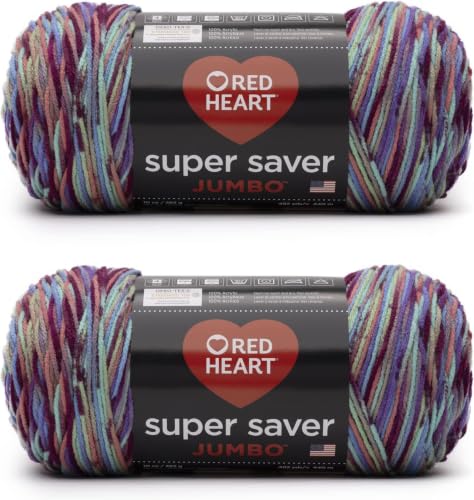 Image of Red Heart Super Saver Jumbo Starburst Print Yarn of 10oz /283g - Acrylic - 4 Medium (Worsted) - 482 Yards - Knitting /Crochet (Pack of 12)