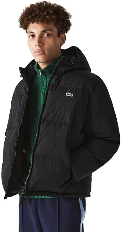 lacoste coat black