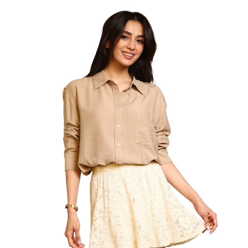 pinacolada Women's Shirt for Casual Wear | Spread Collar | Long Sleeve | Button Closure | Shirt Designed with Comfortable Fit for Woman & Girls-picture-38