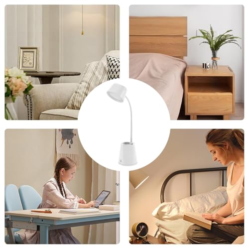 Eye-Caring Desk Lamps | Gooseneck Home Workplace Desk Light | Reading Lamp for Desk, Eye Protection Bright Desk Lamps, Adjustable LED Desk Light for Reading, Bedroom [5]