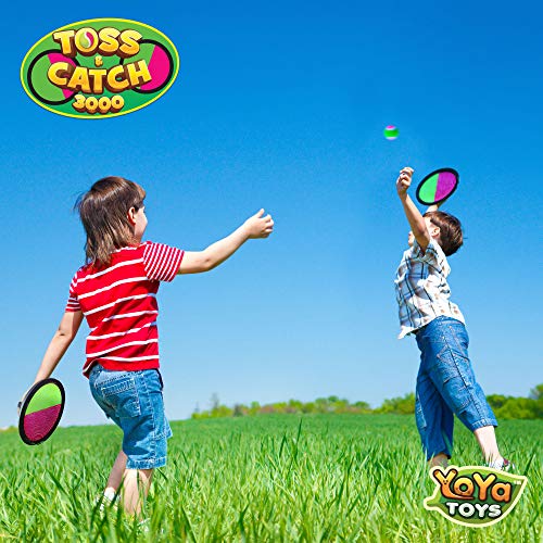 Yoya Toys Toss And Catch Ball Set Game - Outdoor Toys For Kids With 2 Disc Catch Paddles And 2 Balls - Fun Beach Games, Outside Family Yard Activities - Camping, Park, Backyard Sports And Summer Gifts #TOP3