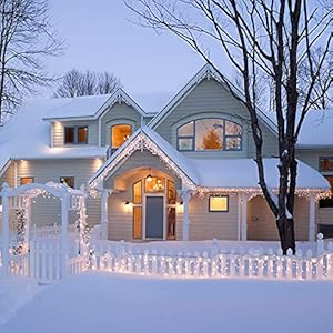 85 ft 150 Clear Icicle Lights White Wire IndoorOutdoor Christmas Lights Outdoor Holiday Icicle Lights