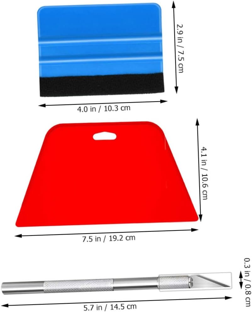 Amosfun 1Set Car Window Tinting Tool Kit Comprehensive Automotive Vinyl Wrap Tools for DIY and Professional Use Includes Scrapers Cutter Blades for Precise Application and Tricky