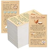 Kisston 200 Pcs Egg Handling Cards Bulk Fresh Farm Egg Stamps for Carton 2 x 3.5'' Eggs Care Label Thick Paper for Basket Farmstand Supermarket Farm Business Supplies (Simple Style)
