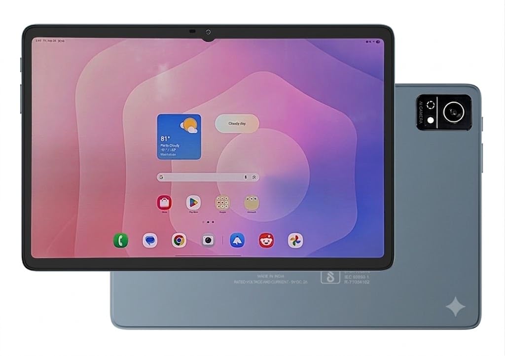 domo slate sl40 1c 10 inch android tablet, 4g, dual sim, 4gb ram, 32gb storage (expandable to 1tb), octa-core processor, wxga incell display, 13mp camera, gps, wifi, bluetooth, type-c blue
