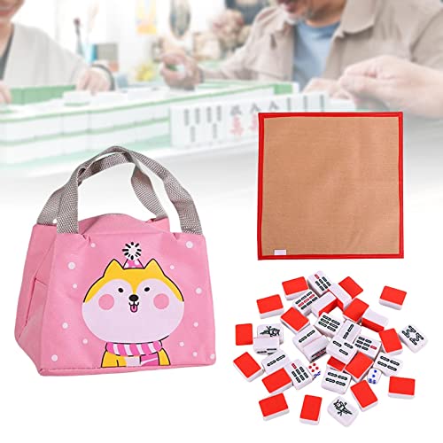 Mini set de Mahjong con bolsa de almacenamiento rojo miniatura 6