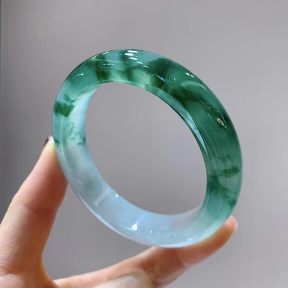 Bracciale rigido in vera giadeite verde per donna, braccialetti con pietre preziose naturali per ragazze, con confezione regalo di gioielli certificato