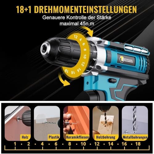 Image of 48V Cordless Drill Machine For Home Use|Cordless Screw Driver Machine|2-Speed, 0-1500Rpm|1-10Mm Chuck For Home Use|Drilling, Wood, Metal And Pvc Etc.|Heavy Duty, 1500 Mah Battery