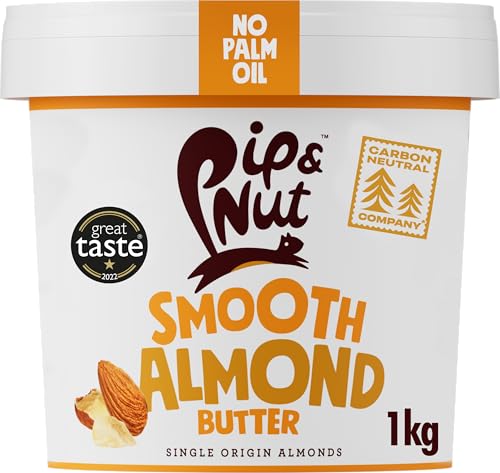 Pip & Nut Cremige Mandelnuss Butter (1kg) | Natürliche Nussbutter, ohne Palmöl, ohne Zuckerzusatz, Hi-Oleic Mandeln, mit hohem Anteil an ungesättigten Fettsäuren, glutenfrei, vegan, milchfrei