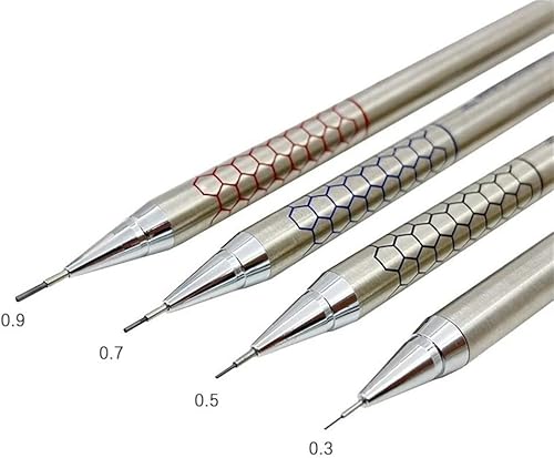 Miniatura 2 de Lápiz automático de 0.30.50.70.035 in, lápiz mecánico de metal con juego de correas, herramientas de dibujo, papelería, suministros de oficina