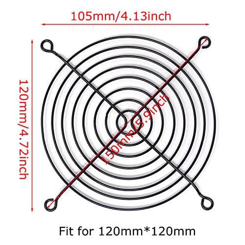 Honbay 4Pcs 120Mm Computer Case Fan Grills Fan Guard Protector With Screws (Black) #TOP1