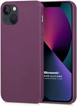 Microsonic Matte Silicone Apple iPhone 13 Mini i in K l f Mor [iPhone 13 Mini ile Uyumlu K l f - Mor]