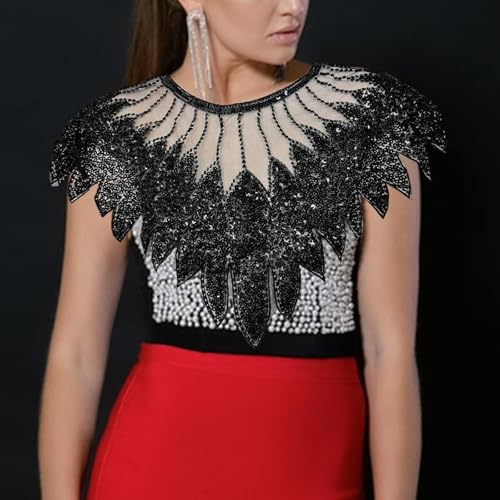 Party Shawl Shoulder Cape, Beautiful Beaded Sequin Cape, Women Shawl Wrap for Party, Dresses, Bridal, Masquerade4