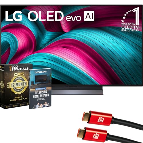 Image of LG 48 Inch C5 Series OLED evo 4K UHD Smart webOS TV (2025) OLED48C5PUA Bundle with 1 YR CPS Enhanced Protection Pack, 2X 6FT HDMI Cable and Deco Gear Home Theater Beginner