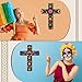 Pinkunn 2 Pcs Mexican Cross Wall Decor Floral Day of The Dead Decoration Hand Painted Wood Wall Art Día De Los Muertos Altar Decorations Spanish Cross Decor for Home (Floral)