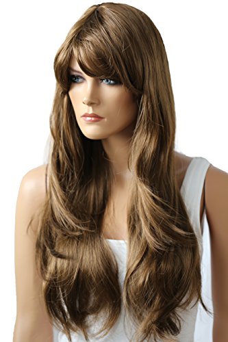 PRETTYSHOP Peluca unisexo de pelo largo y liso voluminoso cosplay bronceado # 9 PHK24