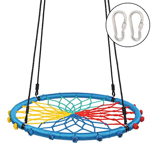 JOYMOR 40 Inch Over 600 lbs Net Spider Web Round Rope Swing