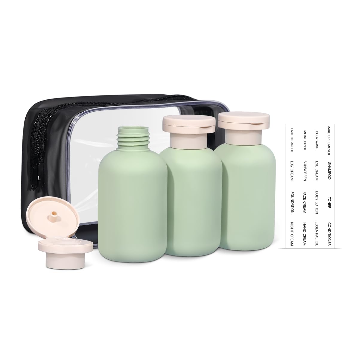 Amazon.com: ASEVAT3.4oz 3Pcs Green Plastic Refillable Travel