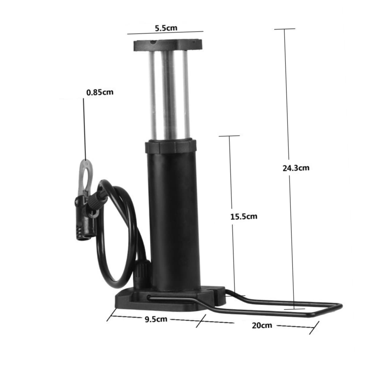 Toddmomy 1pc High-Pressure Tire Floor Pump Foot Activated Inflator Barometer Portable Design for More Lightweight Black Air Pump for Easy Inflation