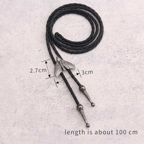 Image of GelConnie Bolo Ties for Men Women Western Cowboy Tie Mens Western Necklace Leather Necktie Gold Bolero Tie Cowboy Necklace