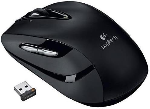 Logitech M545 Wireless Mouse – Side-to-Side Scroll Wheel and 2-Thumb Buttons Make Computer and Laptop Navigation Effortless, Ergonomic Shape for Right/Left Hand Use, USB Unifying Receiver, Black