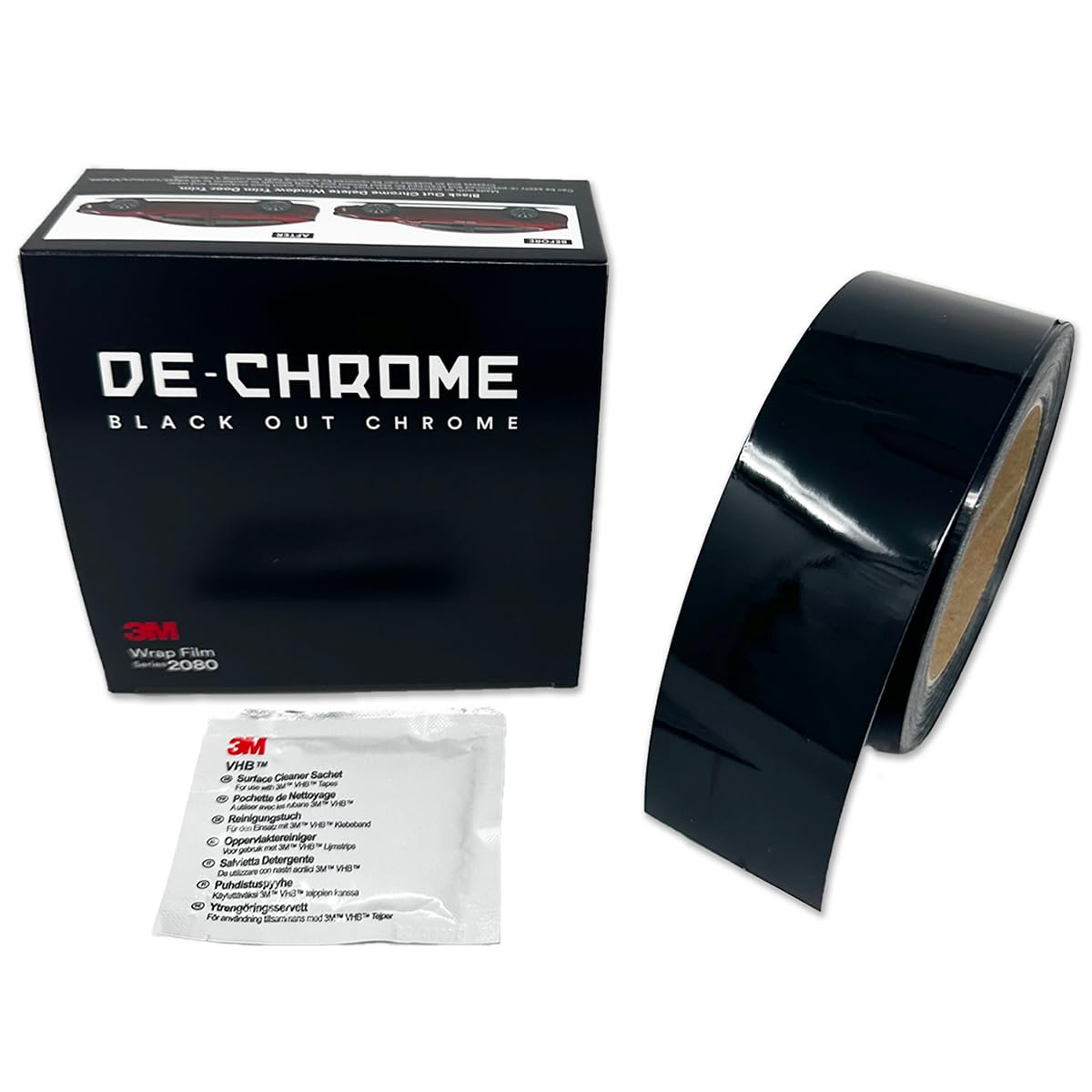 GRTHTATI 10 cm x 900 cm glanzend zwarte autofolie zelfklevende autofolie chroom verwijderen wrapping folie voor auto en motorfiets (zwart, 10 cm x 900 cm