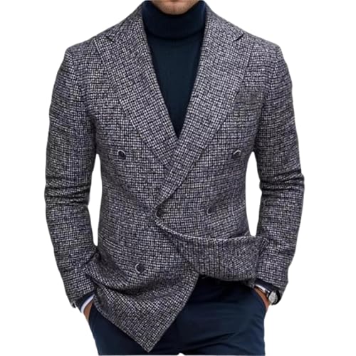 Men's Fall V Neck Long Sleeve Suit Jacket Comfort Casual Blazer for Men-Gray