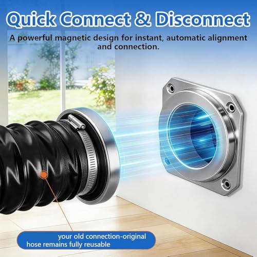 Conector magnético para conducto de secadora DV180 con abrazaderas y kit hermético 7