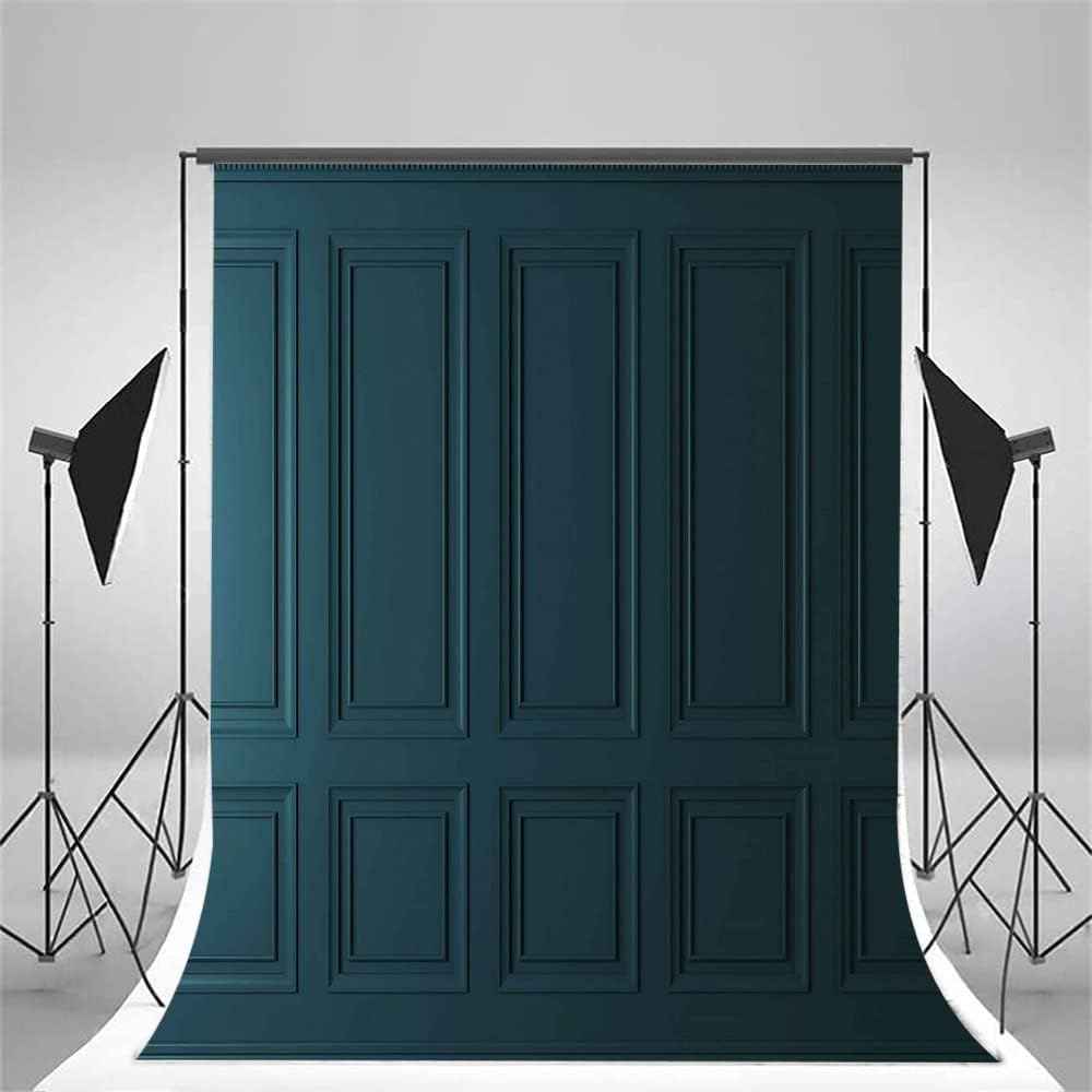 Dark Teal Wooden Wall Photo Backdrop,Portrait Photography Background,5x7