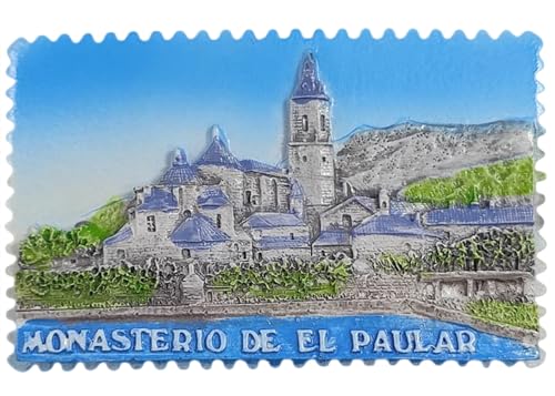 Imán para nevera con diseño de Santa Maria de El Paular Monasterio Rascafria Madrid, España, recuerdo de viaje, adhesivo magnético 3D