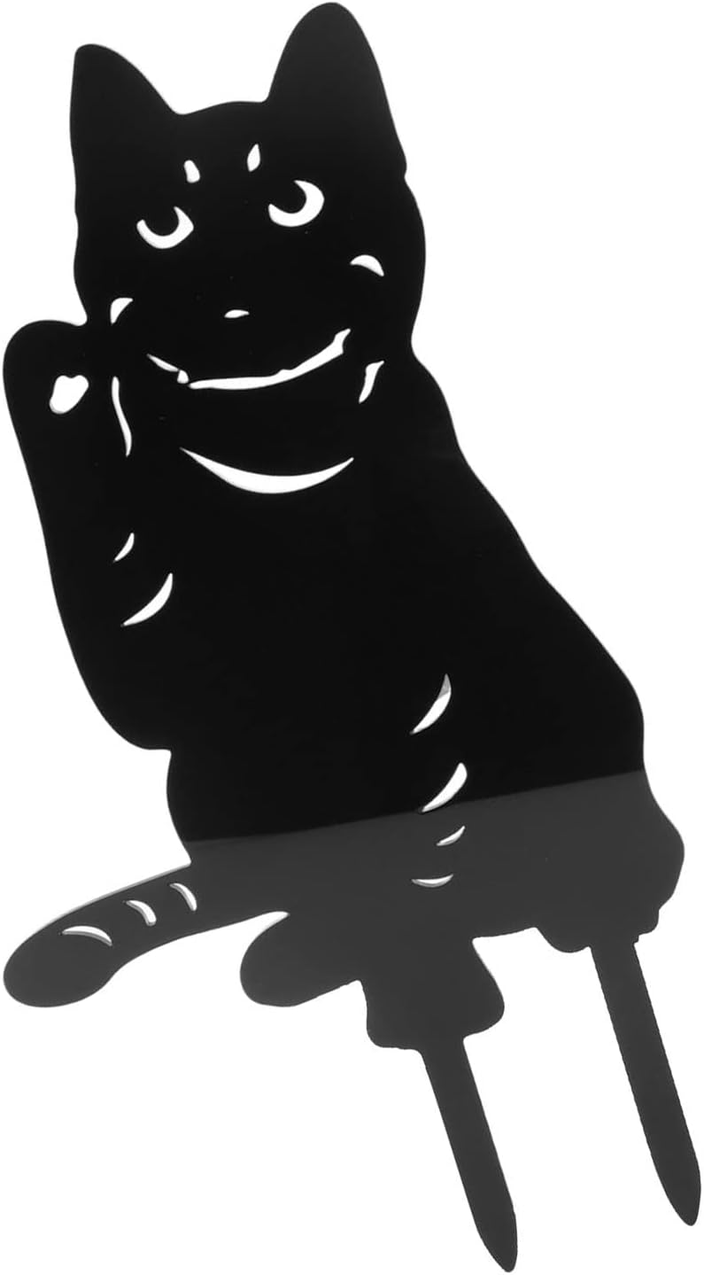Black Cat Decorative Garden Stake Weatherproof Acrylic Stake Animal Statue for Lawn, Patio