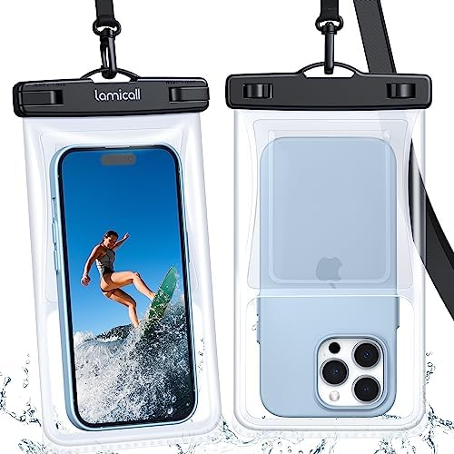 Lamicall wasserdichte Handyhülle, Unterwasser Handytasche Wasserfeste Hülle | [Airbag Design] 2 Stück Unterwasser Hülle, IPX8 Waterproof Phone Case für iPhone 18 17 16, Samsung, Sm