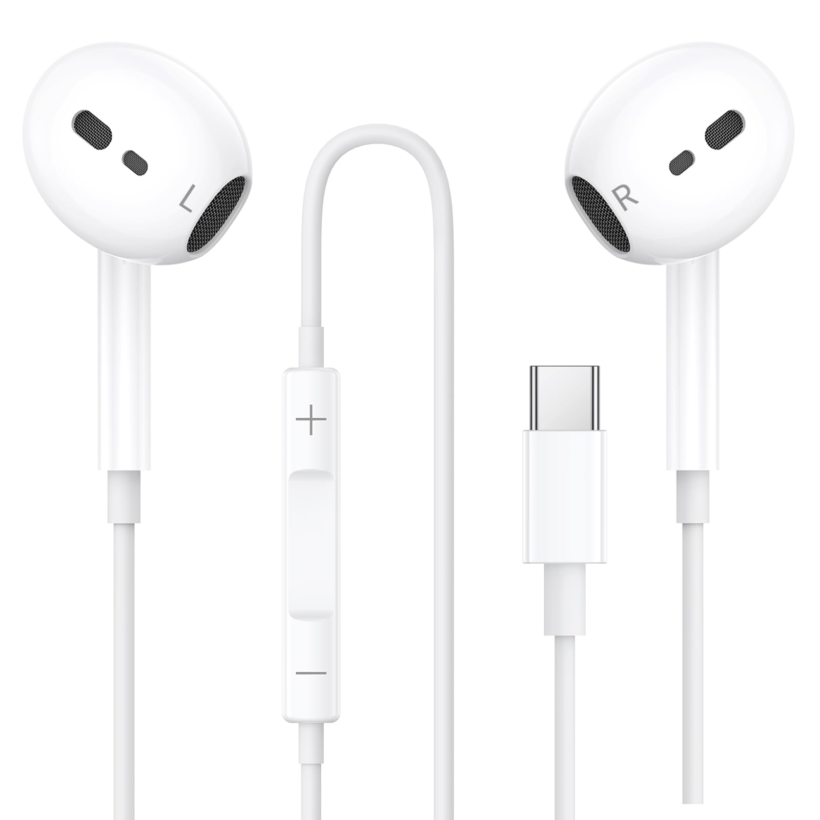 iPhone17 16 15 Kopfhörer mit Kabel, USB C Kabelkopfhörer für iPhone 16 15 17 Plus/Pro/Max/Air, In Ear Ohrhörer HiFi Stereo mit Mikrofon USBC Kopfhörer für iPad Pro Mini/Samsung S25 S24 Ultra/Pixel usw