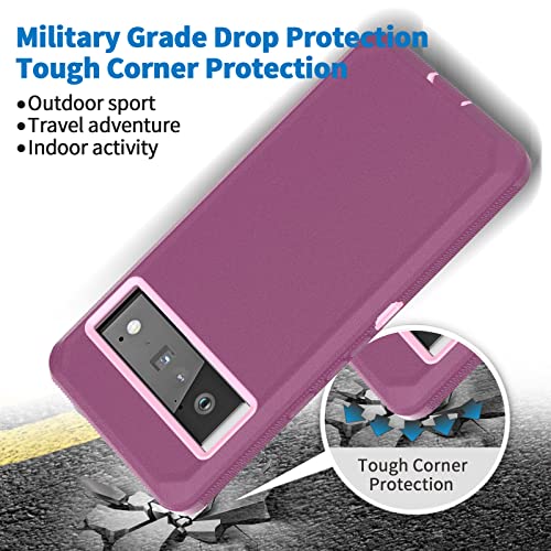 Anloes Google Pixel 6 Pro Heavy Duty Shockproof Case - 3 in 1 Rugged Defender Bumper for 5G, Purple (Without Screen Protector) by Anloes - Used condition - Image 6