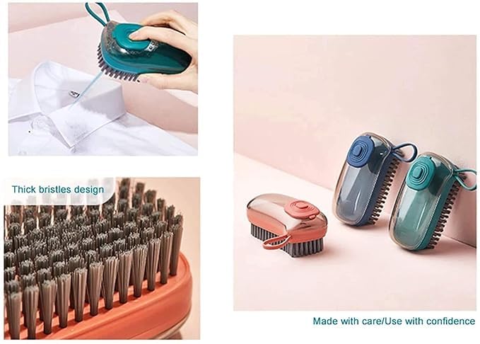 BuntyChiku Adding Liquid Cleaning Brush Plastic Washing Pot Brush Kitchen Household Dish Cleaner Brush Soft Wool Laundry Shoes Tile Cleaning Brush Multipurpose(Multicolor) Pack of 1 1
