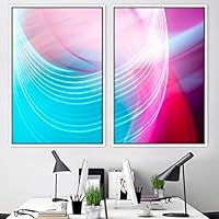 2 Piece Framed Canvas Wall Art Colorful Art Lights Canvas Prints Home Artwork Decoration for Living Room,Bedroom - 16