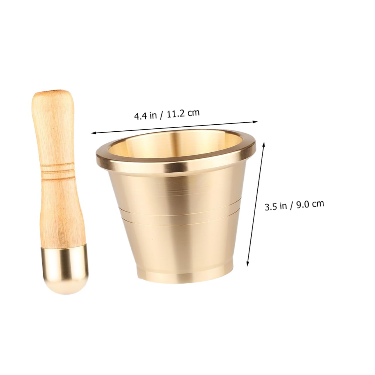 Zerodeko Copper Mortar and Pestle Set 5.5 Garlic Crusher for Spices and Pills Traditional Chinese Design for Kitchen Use and Herbal Medicine Preparation